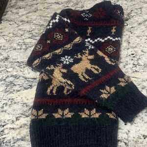 Boy’s Festive Reindeer sweater - Blue and Tan